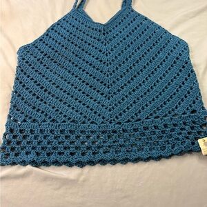 Homemade beautiful teal knit top